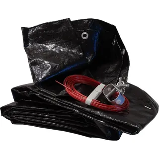 Solarplane Pool Rund Ø 460cm für Pools 366-400 cm Winterabdeckplane Poolabdeckung 200g/m2 Schwarz - Schwarz