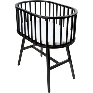 Jimmylee Beistellbett Ludwig , Schwarz , Holz, Holzwerkstoff , Buche, Kautschukholz , vollmassiv, Sperrholz , 52x88x83 cm , Babymöbel & Kindermöbel, Babyzimmer, Babybetten, Beistellbetten