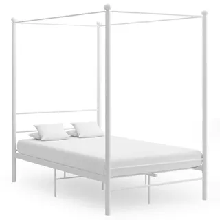 vidaXL Himmelbett Weiß Metall 140x200 cm