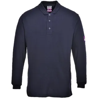 PORTWEST Flammhemmendes, antistatisches Langarm Poloshirt, Größe: L, Farbe: Marine, FR10NARL