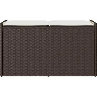 vidaXL Outdoor-Sitzbank mit Stauraum und Kissen Braun 100 cm - Braun