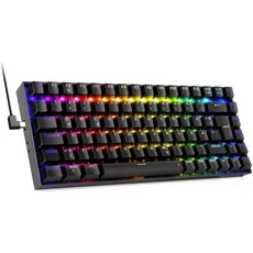 Redragon Mechanische Gaming Tastatur, RGB 75% Mechanische Tastatur mit Hot-Swappable Rote Linear Switches,85 Tasten Programmable QWERTZ Layout Tastaur K629