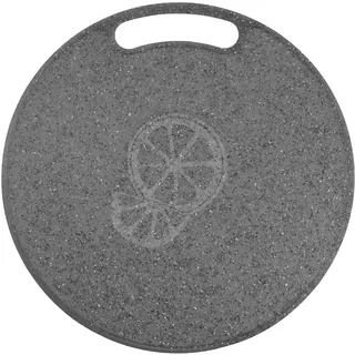 Cabilock Schneidebrett Rund 31cm Imitation Marmor Kunststoff Frühstücksbrett für Küche Wohnwagen Camping Spülenabdeckung Obst Servierbrett