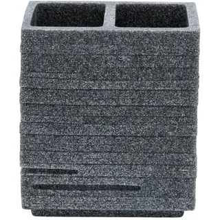 Sadena Zahnputzbecher , Grau , Kunststoff , 10.1x11.5x6.3 cm , Badaccessoires, Zahnputzbecher