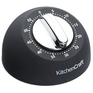 KitchenCraft Mechanischer Küchentimer 1 Stunde Schwarz 8,1 x 8,1 x 5 cm