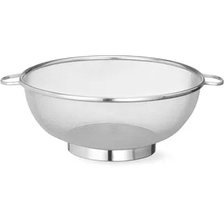 HENDI Küchensieb, Feinmaschiges Seiher, mit 2 Griffen, fester Sockel, Sieb, Passiersieb, Edelstahlsieb, Nudelsieb, Abtropfsieb, Seiher, ø363x(H)147mm, Edelstahl