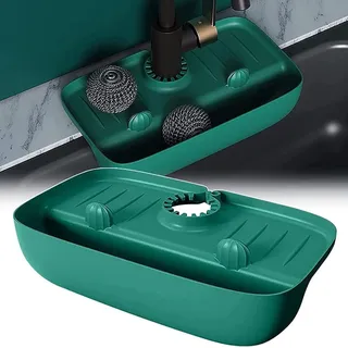 Abtropfmatte Spritzwassergeschütztes Abtropfgestell für Wasserhähne, Silikon-Spülbecken-Organizer, Waschbecken-Wasserauffang-Pad