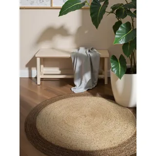 HANSE HOME Jutta Juteteppich", beige (naturgreige, elfenbein), H:9mm Ø:200cm, Jute, Teppiche, Teppich, 100% Jutefaser, Natur, Wohnzimmer, Esszimmer, Flur, Boho, Skandi
