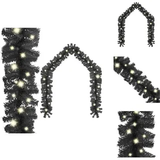 vidaXL Weihnachtsgirlande mit LED 10 m Schwarz - Weihnachtsbeleuchtung - Schwarz