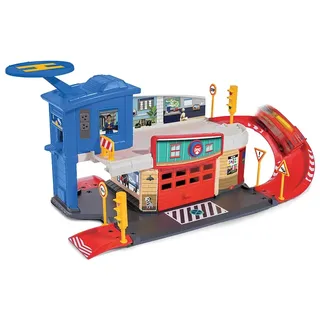 Dickie Toys 203097008 Feuerwehrmann Sam Fire Sation, Feuerwehr Spielset auf 2 Etagen inkl. Jupiter aus Metall + weiteres Zubehör, Maße: 48x26x33 cm
