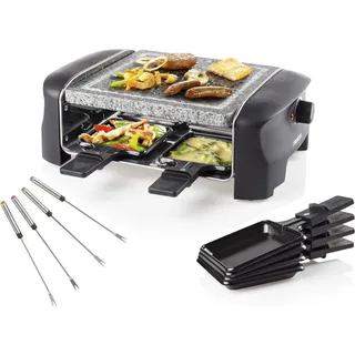 Mini Raclette Gerät mit Steinplatte 4 Personen Raklett Heißer Natursteingrill