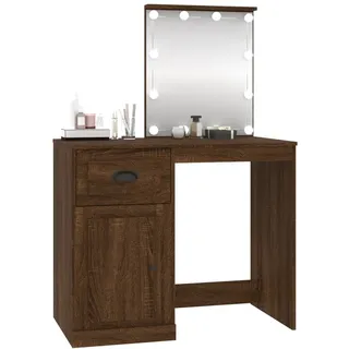 vidaXL Schminktisch mit LEDs Braun Eiche 90x50x132,5 cm Holzwerkstoff - Braun
