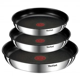 Tefal Ingenio Emotion Induktions-Kochgeschirr, 4-teilig, Edelstahl, stapelbar, Antihaftbeschichtung, Induktion, L8974S45