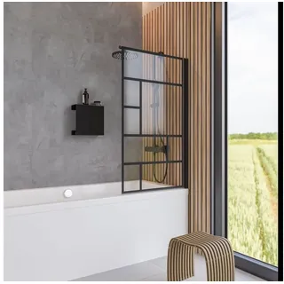 Schulte Duschwand Black Style 70 x 130 cm, 5mm Sicherheitsglas, Schwarz-matt, 1-teilig - Schwarz