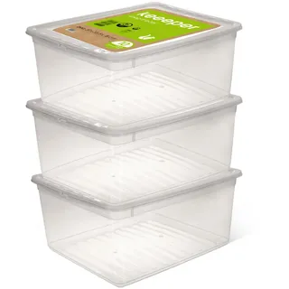 KEEEPER Aufbewahrungsbox Bea 39 x 33,5 x 18 cm 3-tlg. transparent