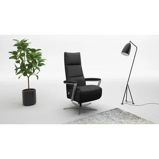 sit&more TV-Sessel Vario Comfort Schwarz 70 x 124 x 85 cm mit verstellbarer Rückenlehne