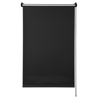 Deco Company Thermo-Rollo ohne Bohren mit Thermo-Rückseite, Klemm-Montage, Höchste Lichtreflektion, Energiesparend, Lichtundurchlässig, Alle Montage-Teile inklusive, Schwarz, 75 x 150 cm