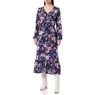 ONLY Damen Onlnova Life L/S Amy Long Dress Aop Ptm, Patriot Blue/Aop:341 Augusta Fleur, M