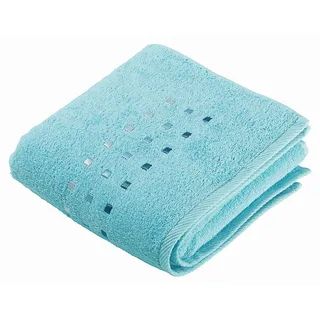 Esposa Handtuch , Türkis , Textil , Karo , 50x100 cm , Textiles Vertrauen - Oeko-Tex® , Aufhängeschlaufe , Heimtextilien, Badtextilien, Handtücher