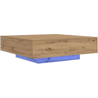 vidaXL Couchtisch mit LED-Leuchten Artisan Eiche 100x100x31 cm