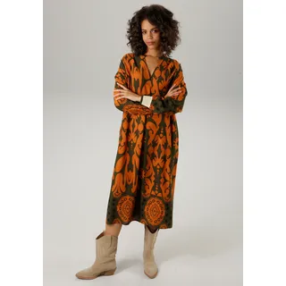 Aniston CASUAL Blusenkleid Eingrifftaschen mit großflächigem, grafischen Druck, bunt