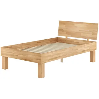 Erst-Holz Hohes, stabiles Massivholzbett 120x220 für XXL-Gewicht Seniorenbett Zubehör wählbar V-60.81-12-220Rollrost inkl.