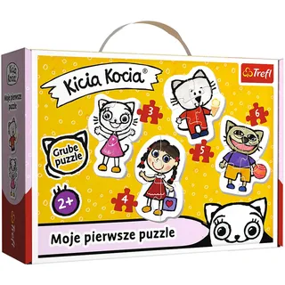 Trefl Trefl, Puzzle, Die fröhliche Kätzchen, Kätzchen Kicia Kocia, von 3 bis 6 Teilen, 4 Sets, Baby Classic, für Kinder ab 2 Jahren