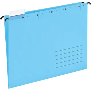 Elba 25x blaue Hängemappen für A4, Hängeregister, seitlich offen, inkl. Vollsichtreitern