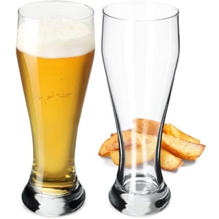 KADAX Biergläser Set, Bierseidel aus Glas, Biertulpen, Weizengläser für dunkles und helles Bier, Craft Bier-Gläser, Bierkrug, Pilsner Glas, Bierglas, Bier Pokal (665 ml, 2 Stück Transparent)