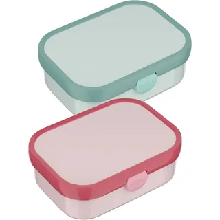 Lunchbox MEPAL "Brotdosen mit Einsatz & Gabel Campus 700 ml 2er Set", bunt (cool pink, cool mint), Lebensmittelaufbewahrungsbehälter, Lunchbox