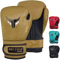 Mytra Fusion kinder boxhandschuhe - kickbox handschuhe kinder für Training, Boxsack, Muay Thai, MMA, Kämpfen kampfsport und boxhandschuhe kinder (Gold, 8-oz)
