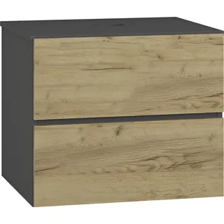 nabbi Badezimmerschrank unter dem Waschbecken Ballett S60 - Anthrazit / Gold basteln - Grau