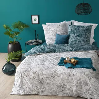 Atmosphera Jungle Baumwolle Schwarz/Blau 260 x 240 cm + 0 x 0 cm
