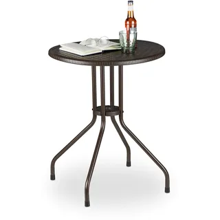 Relaxdays Gartentisch Ø 60 x 74 cm Braun