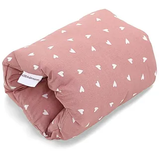 HOBEA-Germany Ministillkissen Arm-Stillkissen kleines Stillkissen für unterwegs Stillmuff Reisestillkissen in verschiedenen Designs (Herzen Altrosa)