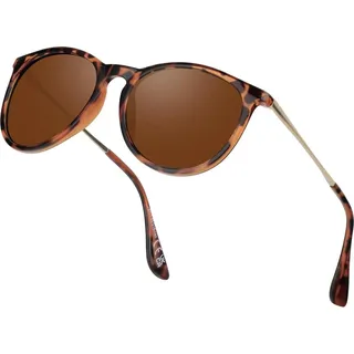 Perkanion Damen Sonnenbrille Retro Rund Polarisiert UV400 Cateye Vintage