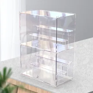 Nynelly 2-stöckige Acryl-Vitrine für Sammlerstücke, transparente Acryl-Vitrinen mit Tür und Regal, montieren Sie Acryl-Boxen für Actionfiguren, Funko Pop, Spielzeug, 30,5 cm L x 17,5 cm B x 42 cm H
