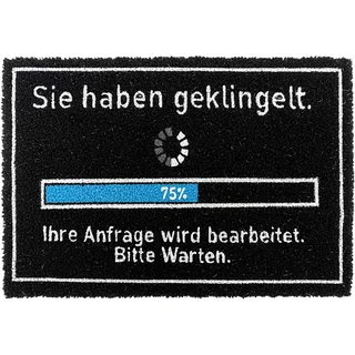 Relaxdays Fußmatte Kokos 60x40cm, Türvorleger Spruch, rutschfest, wetterfest, Fußabstreifer innen & außen, schwarz