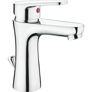 Cornat Waschtisch-Einhebelarmatur "Espera" - Verchromter Messingkörper - Normale Auslaufhöhe - Werkzeuglose Montage - Mit Ablaufgarnitur / Wasserhahn fürs Bad / Waschbecken-Armatur / Badarmatur / ESP1