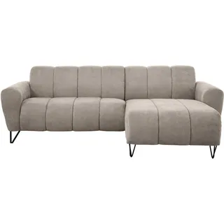 Beautysofa Ecksofa Volare Mini ohne Schlaffunktion cappuccino rechts, Storm-Stoff , Cappuccino , Metall , L-Form , 256x165 cm , Wohnzimmer, Sofas & Couches, Wohnlandschaften, Ecksofas