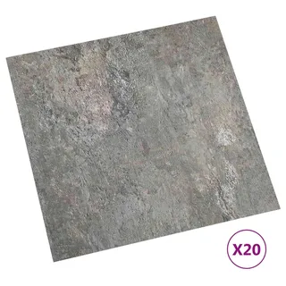 vidaXL Selbstklebende Bodenplanken Steine 30,5 x 30,5 cm 20 Stk. PVC - Grau
