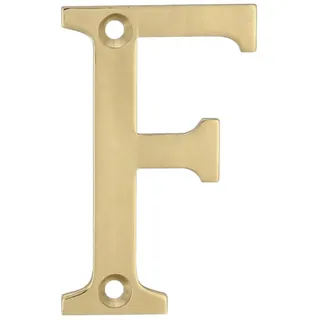 Amig | Buchstabe F aus poliertem Messing zum Schrauben im Innen- und Außenbereich | 50 mm | Ideal für Portale, Wände oder Fassaden von Häusern | Gold-Finish