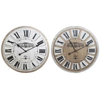 DKD Home Decor Wanduhr Weiß Spiegel MDF (60 x 4 x 60 cm) (2 Stück) (Referenz: S3026660)