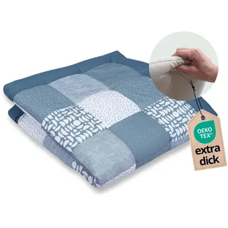 ULLENBOOM Krabbeldecke für Baby 140x140 cm - Dick und weich gepolstert | Außenmaterial: 100% Baumwolle, Alle Materialien OEKO-TEX zertifiziert, Made in EU, Schadstoffgeprüft und waschbar