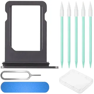 ZHUROUPU Einzel -SIM -Kartenschalen -Schlitzhalter -Ersatz mit wasserdichtem Gummi -Ring, SIM -Kartenschale Open Eject Pin für iPhone 8/SE 2 (4,7 ") (Space Grey, Single SIM)