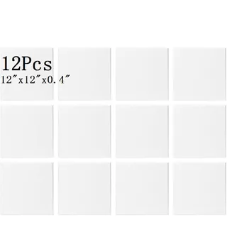 Warmiehomy Akustikpaneele 12 Stück Akustikplatten Selbstklebend Akustikschaumstoff Akustik Panel Schalldämmung Schallschutz Wandpaneele für Akustische Behandlung, Studio, Büro, Wanddekoration Weiß
