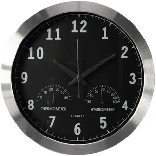 Perel Wanduhr 35,5 cm DCF silbergrau