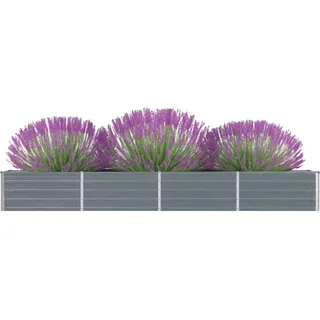 vidaXL Garten-Hochbeet Verzinkter Stahl 320×40×45 cm Grau - Grau