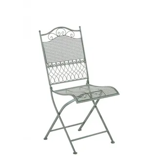 CLP Gartenklappstuhl Metall Antik-Grün , 41x91x50 cm , Gartenmöbel, Gartensessel, Gartenklappstühle