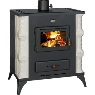 Kaminofen, Holzofen Prity, Modell K RK, 10kW, Keramikverkleidung, Füße - Beige